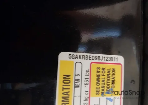 2011 Buick Enclave 1Xl z USA, uszkodzony, nr VIN 5GAKRBED9BJ123011